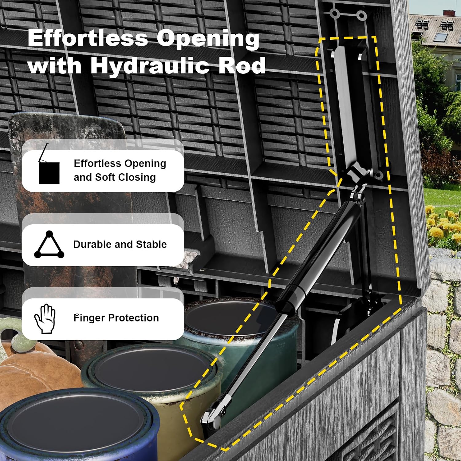 กล่องเก็บของกลางแจ้งขนาดใหญ่กั - Outdoor Furniture Resin บทวิจารณ์และราคา