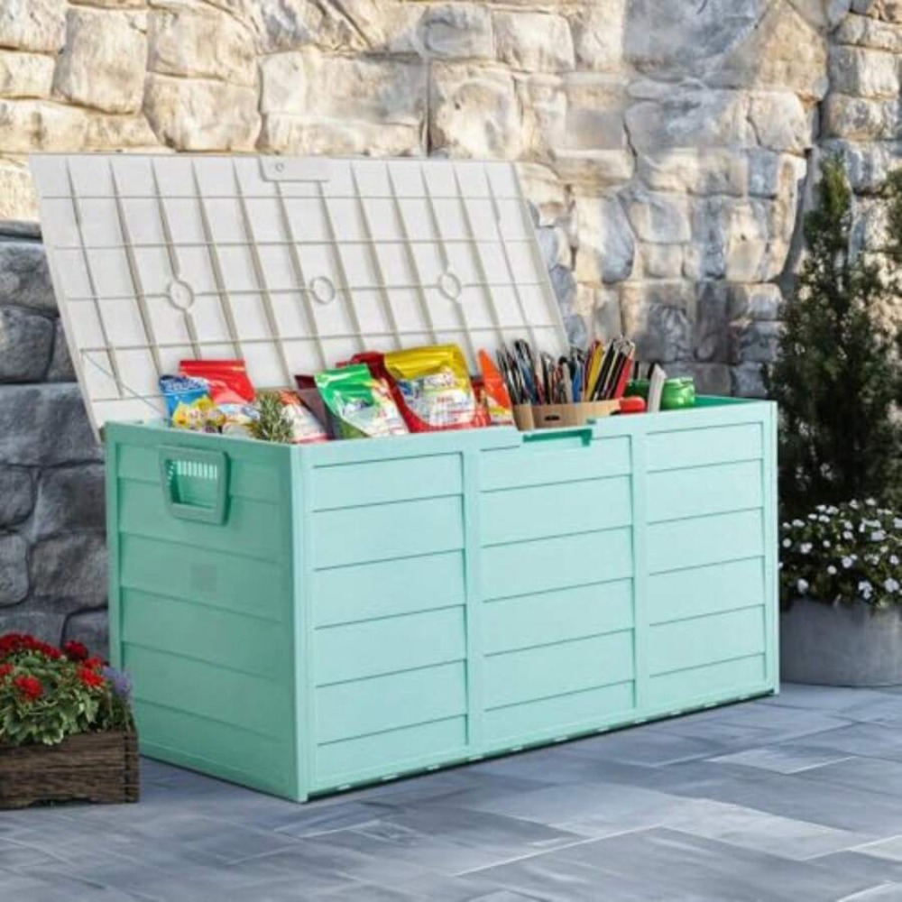 กล่องเก็บของขนาดใหญ่ 75 แกลลอน - Outdoor Furniture Resin บทวิจารณ์และราคา