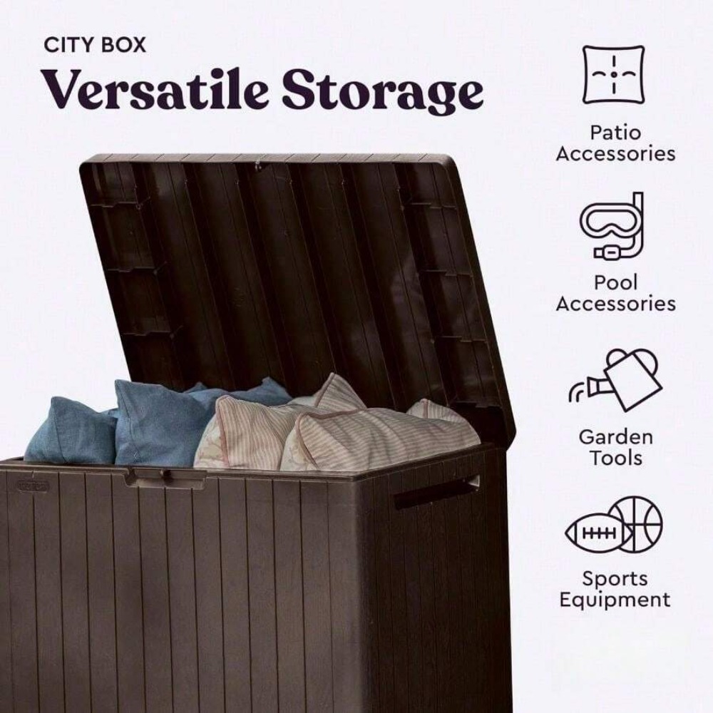 กล่องเก็บของกลางแจ้งขนาด 30 แก - Outdoor Furniture Resin บทวิจารณ์และราคา