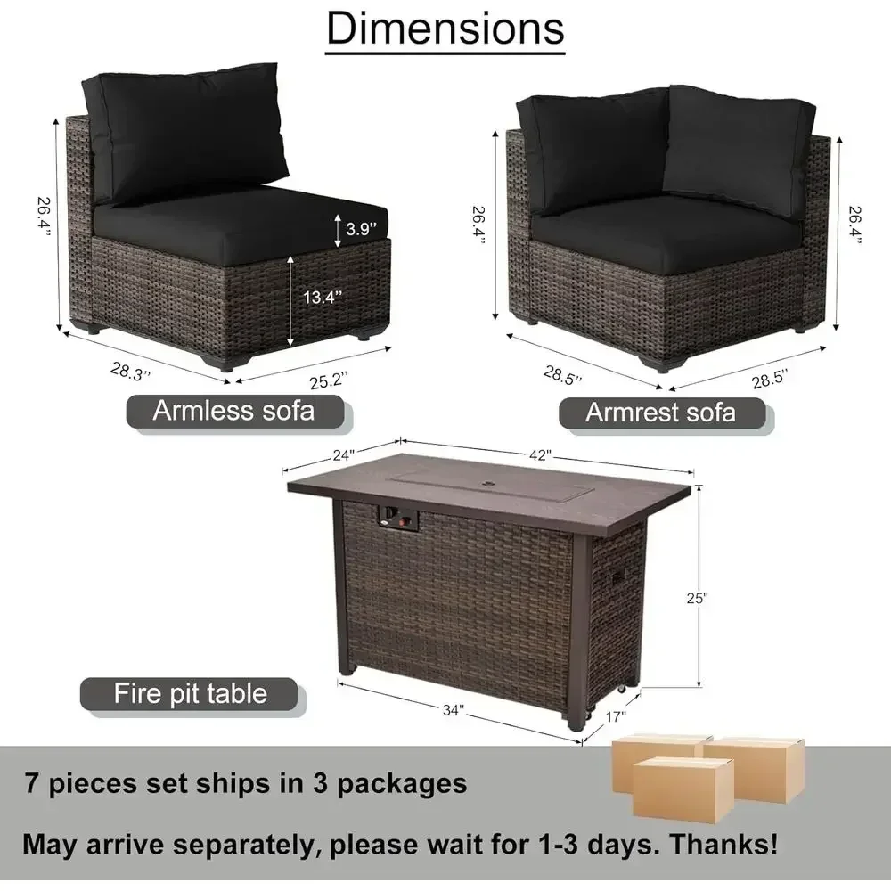 ชุดเฟอร์นิเจอร์ลานกลางแจ้ง 7 ช - Outdoor Furniture Fire Pit Set บทวิจารณ์และราคา