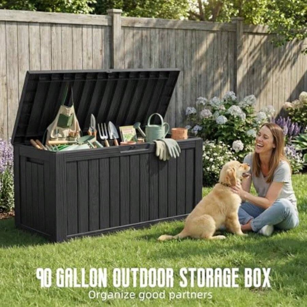 กล่องเก็บของกลางแจ้งขนาด 90 แก - Outdoor Furniture Resin บทวิจารณ์และราคา